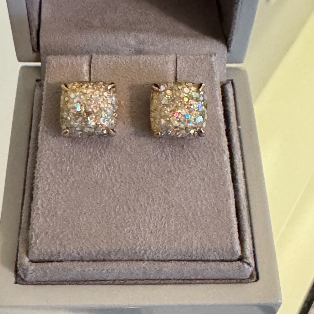 Kate Spade Gold Glitter Stud Earrings